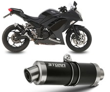 Auspuff Storm by Mivv Schalldampfer Gp Nero Stahl Kawasaki Ninja 300 2013 > 2016