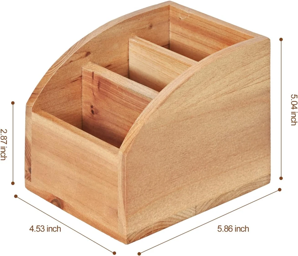 Vintage Wooden Mail Sorter Rustic Wood Desk Organizer with 3 Compartment Wood Ca - Image 2 of 4