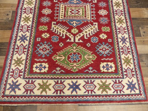 New Caucasian Fine Pakistani Kazak Hand Knotted Wool Oriental Area Rug 4'x6' - Picture 4 of 6