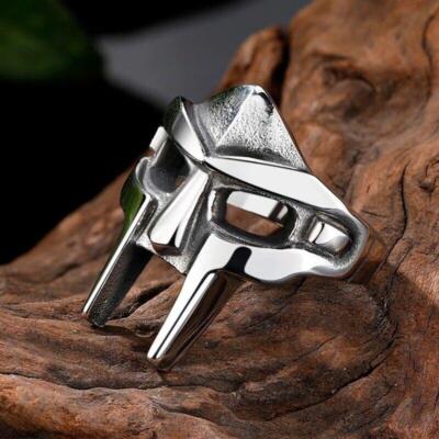 Mf Doom Mask Gladiator Style Stainless Steel Ring Silver