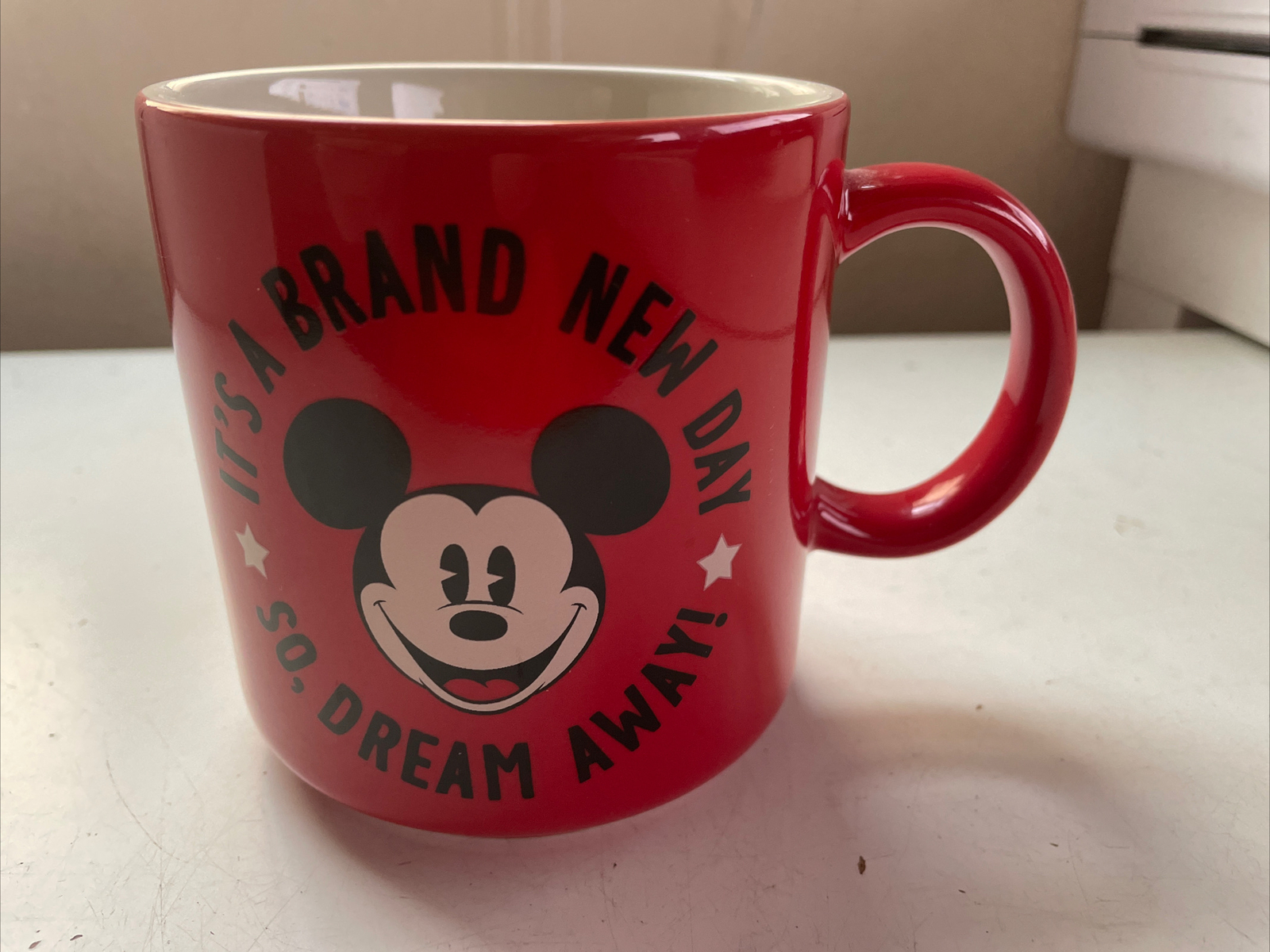 Disney Mickey Mouse Hallmark Red Coffee Mug It S A Brand New Day Ebay