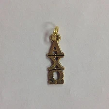 Alpha Chi Omega AXO Gold Plated Lavaliere Sorority Greek Ann Peden