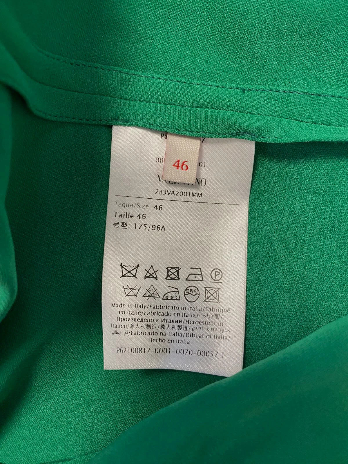 Abito midi da donna verde cady couture Valentino Garavani da $4500 taglia 46