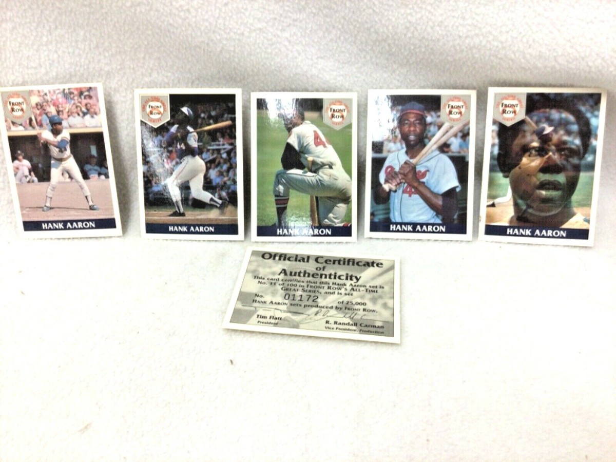 1992 HANK AARON * 5 CARD TOTAL SET ** NUMBERED FRONT ROW CERTIFIED