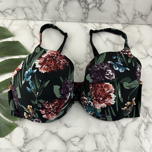 cacique-lightly-lined-t-shirt-bra-size-38-ddd-black-red-floral