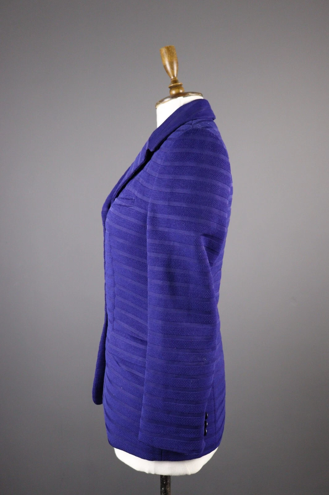 Giacca blazer VERSACE JEANS COUTURE blu a costine testurizzata taglia 42