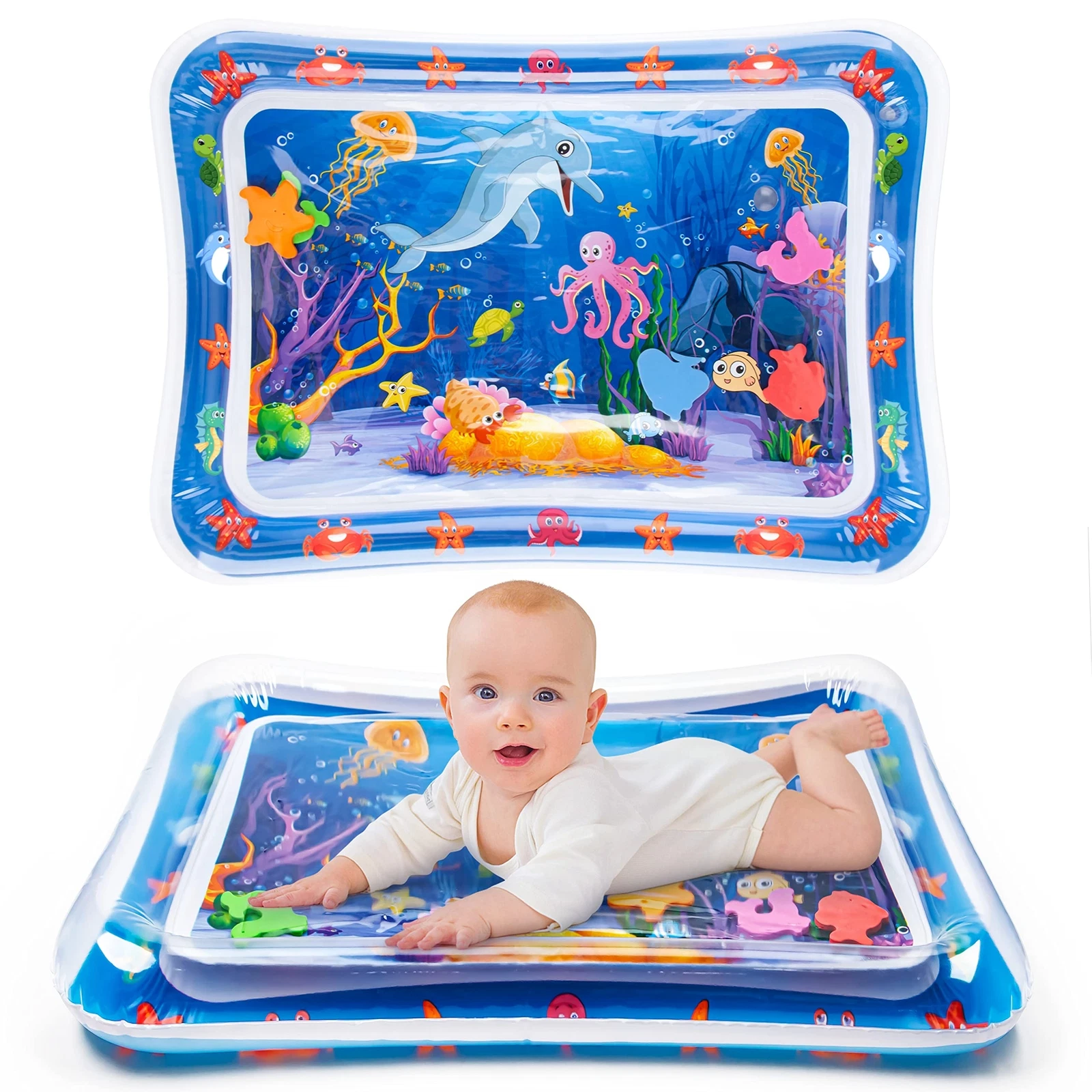 Tummy Time Water Mat 丨Water Play Mat for Babies Inflatable Tummy Time Water...