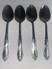 Oneida HOMESTEAD Stainless Simeon L George H Rogers Co SOUP SPOONS 4pc