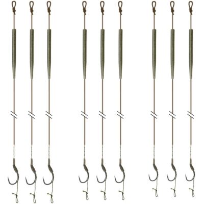 TEAM RIG ummantelte Karpfen Vorfachhaken Life-ORANGE 3-12 Stück Coated Carp Rigs