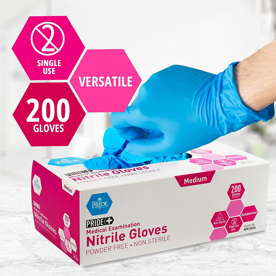 Medpride Nitrile Medical Gloves Medium, 200 Blue LatexFree Gloves eBay