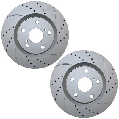 Bison Performance Set Front Coat Drill 296mm Brake Rotors for ES350 Avalon Camry