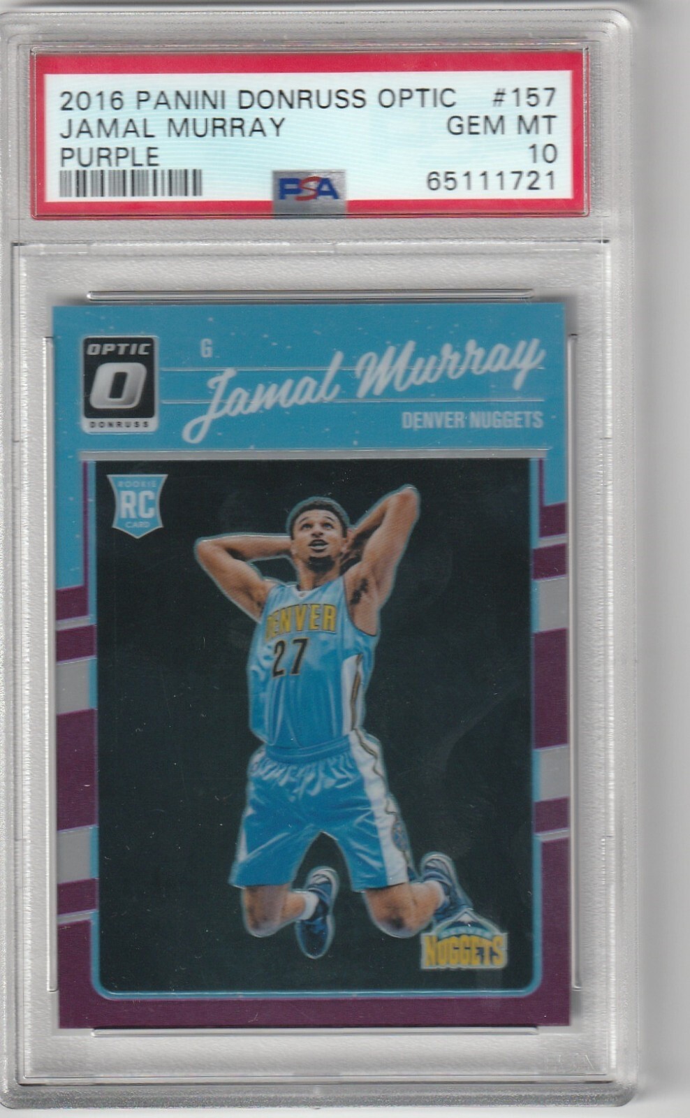 2016 Donruss Optic Purple #157 Jamal Murray PSA 10 Rookie RC Nuggets
