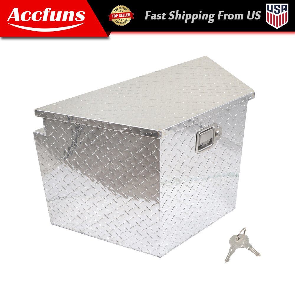 29" Aluminum Trailer Tool Box Utility Tool Box for Pick Up Truck Bed RV