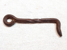 Vintage Cast Iron Door Gate Hook Latch Rustic Twisted Primitive Farmhouse 4"