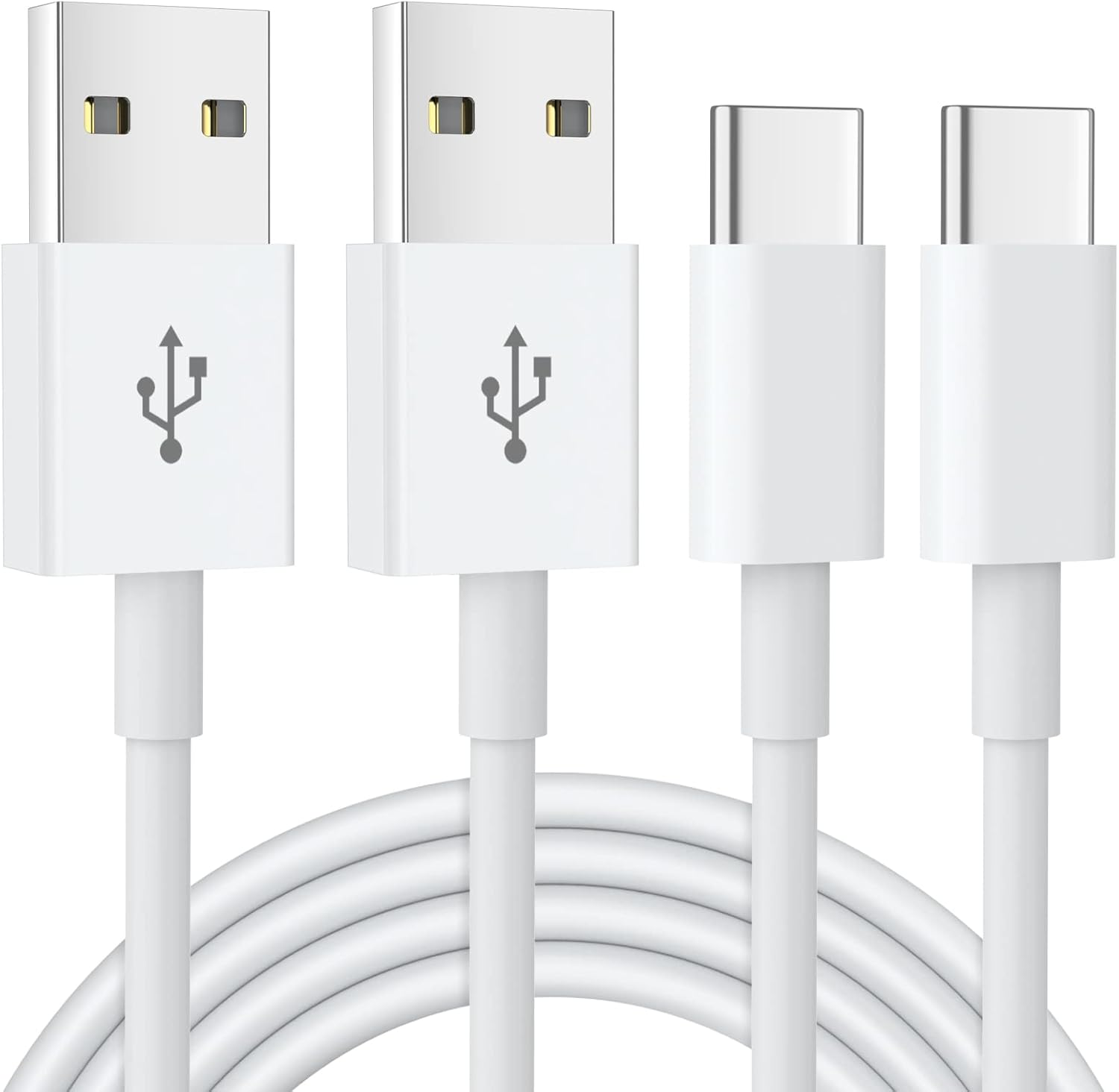 6Ft USB A to C Fast Charging Cable 2-Pack for Samsung iPhone 15-image