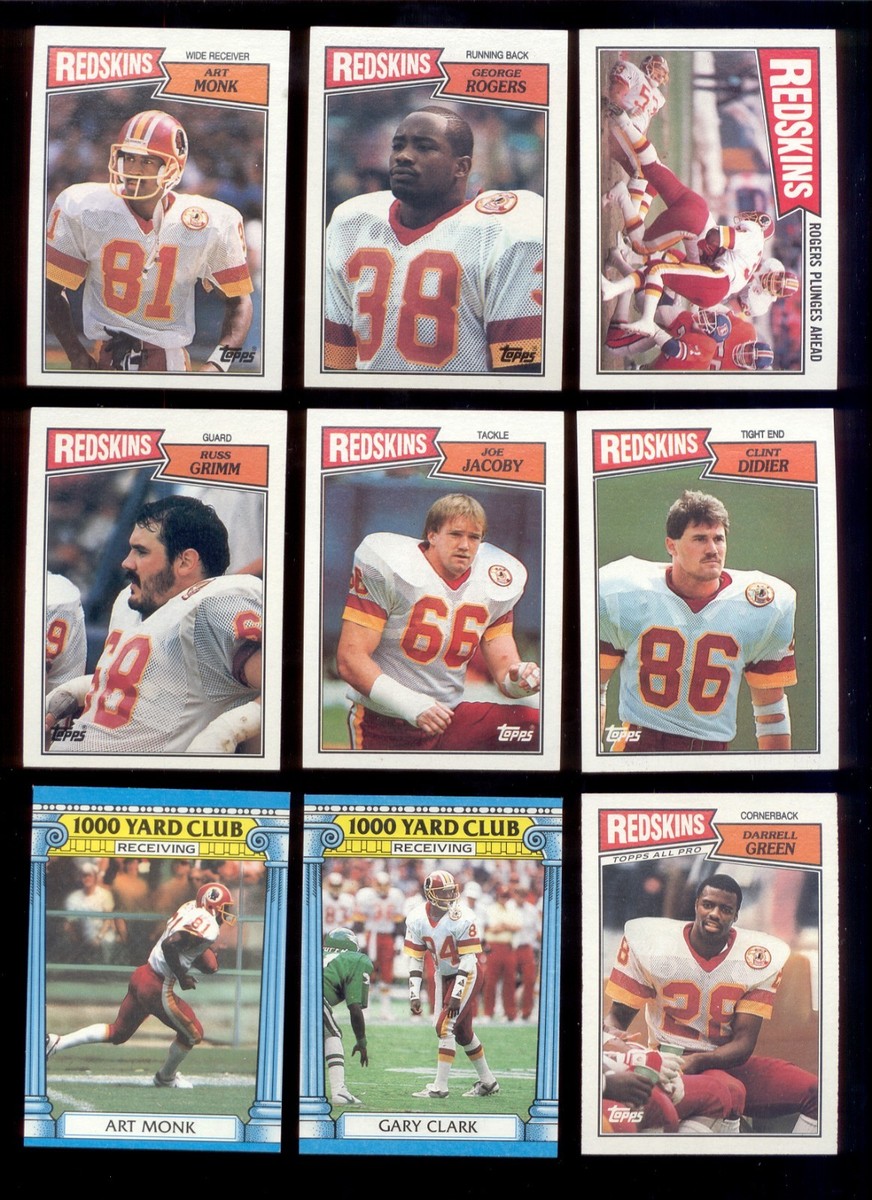 1987 Washington Redskins Set DARRELL GREEN ART MONK JOE JACOBY