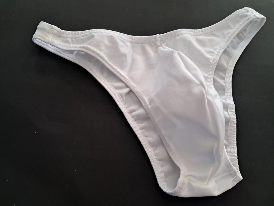  Roupa íntima masculina nova Rio tanga ou completa s m l ou xl elastano branco maiô EUA - Imagem 4 de 4