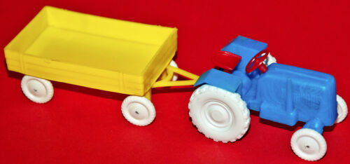 2x MANURBA PLASTIK TRAKTOR GESPANN METALLACHSER 1970s passend zu HEINERLE CIRCUS - Bild 18 von 21