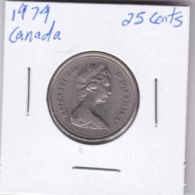 カナダ25セント銀貨　トナカイ　1979年 カナダ 25セント 硬貨 1979年製 アンティーク - メルカリ