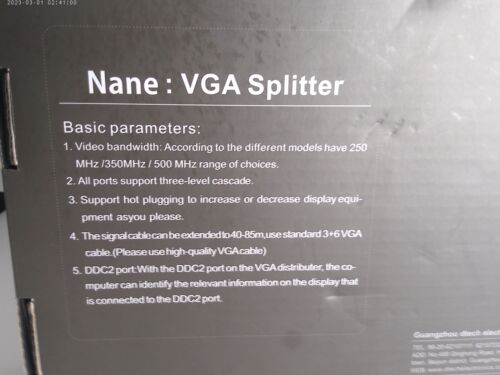 DTECH 2 Way Powered VGA Splitter Amplifier Box 1080p Video +Audio DDC2 port - Picture 6 of 6