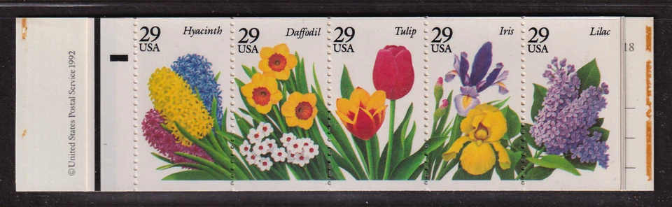 1994 Garden Flowers BK215 (4 panes Sc 2833a) MNH 29c plate number 2 - Image 2 of 2
