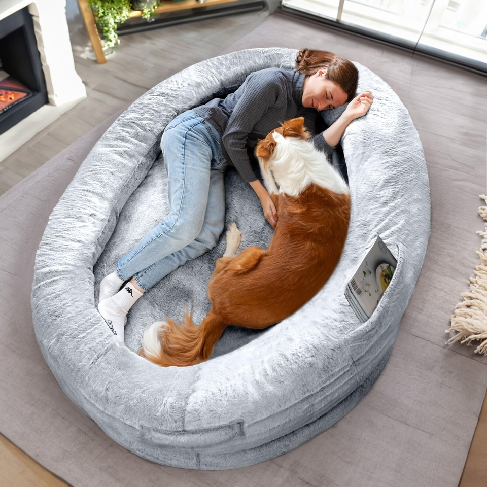 Human Dog Bed for Adults & Furry Friends Warm & Comfortable Human Sized Dog... eBay