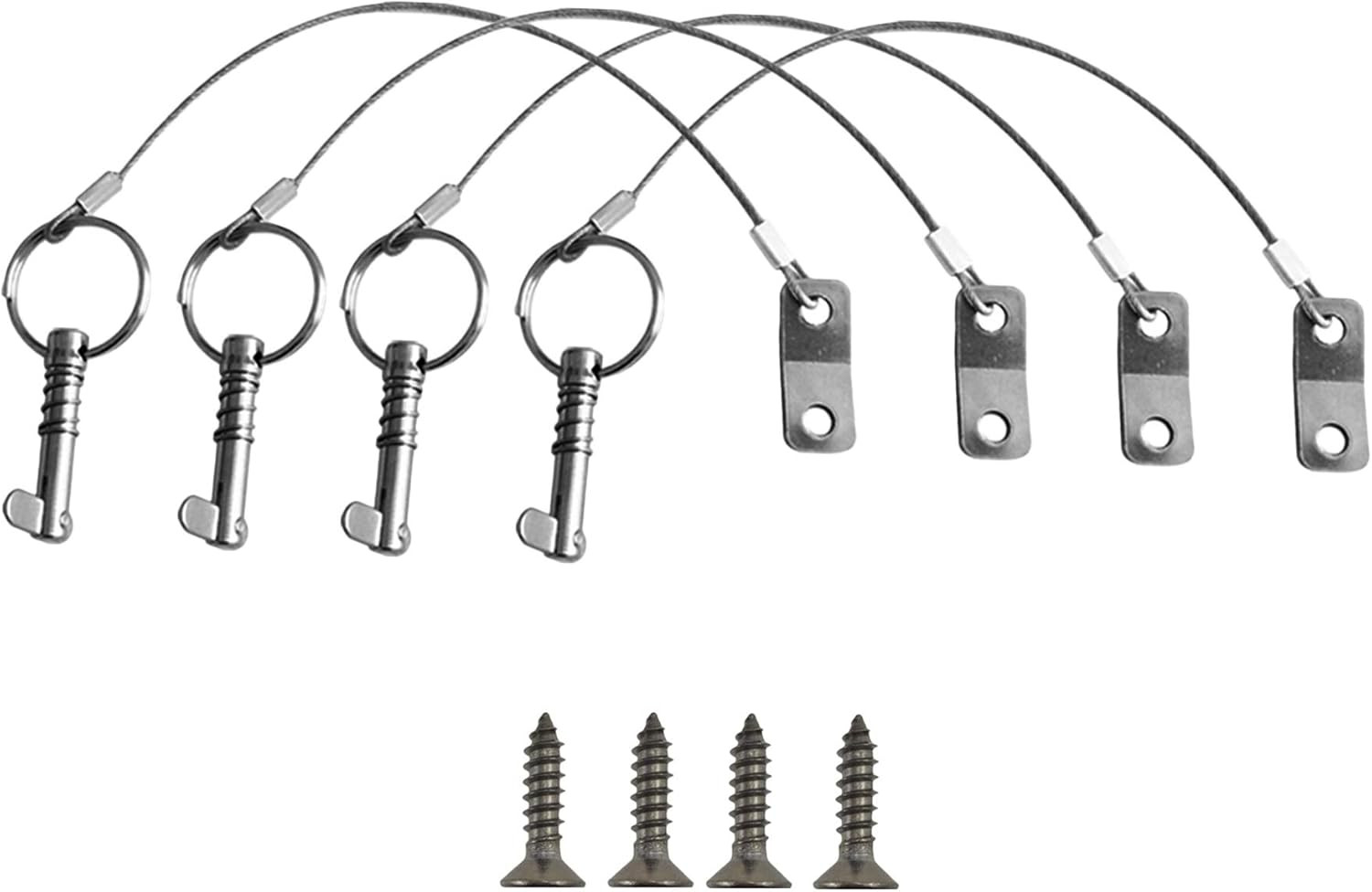 NRC&XRC 4PCS Quick Release Pin Bimini Top Pins 1/4" with Lanyard for Boat Bimini