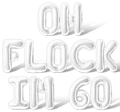 OH FLOCK IM 60 Letras Globos Banner - 60 Cumpleaños Fiesta Decoraciones - Sesenta - Imagen 46 de 55