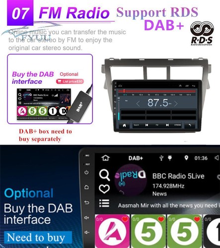 9'' Android 11 Stereo Radio GPS For Toyota Yaris Sedan 2006-2012 Vios 2007-2012 - Picture 10 of 12