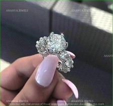 3 Ct Round Cut Moissanite Solitaire Wedding Engagement Ring 925 Sterling Silver