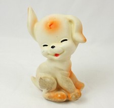 Vintage Cute Smiling Puppy Dog Squeaky Squeak Squeeze Plastic Rubber Toy 1960s