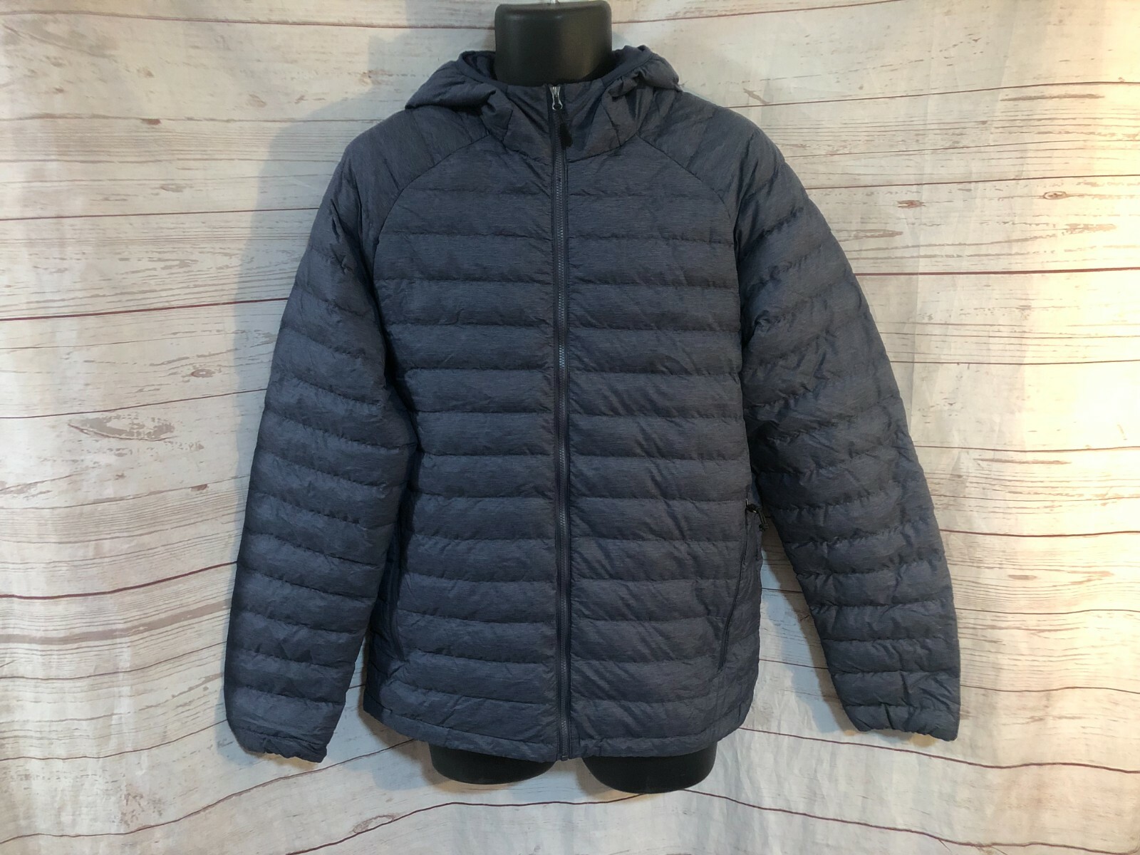Zipper Front Hooded Blue Size S Small