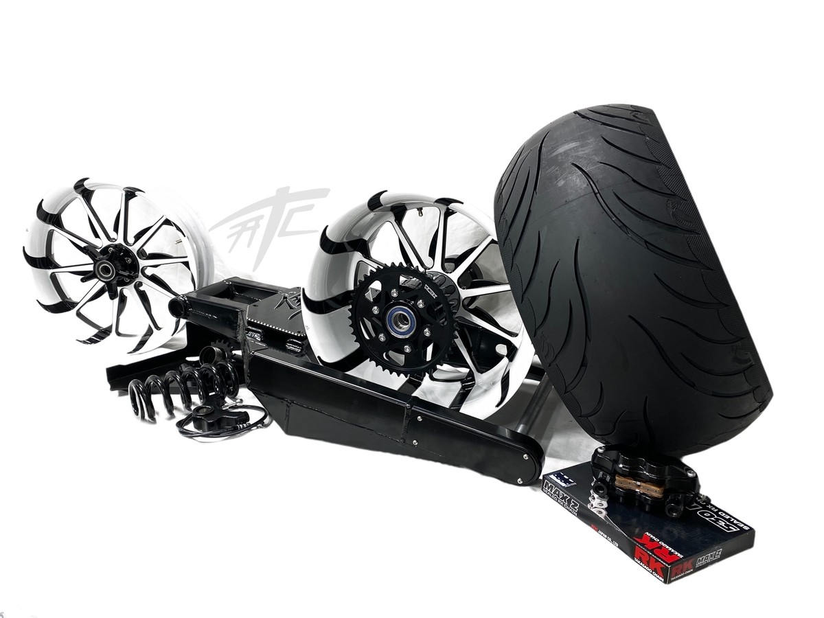 360 OSD FAT TIRE KIT WHITE & BLACK TORNADO WHEELS 06-11
