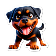 Rottweiler Dog, Fun Pet Vinyl Sticker, Water Resistant, Indoor, Laptop, 2 Sizes