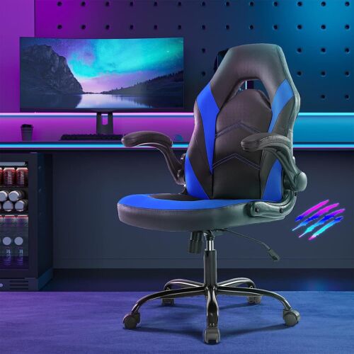 PU Leather Gaming Chair Ergonomic Computer Executive Adjustable Desk Chairs - Picture 24 of 39