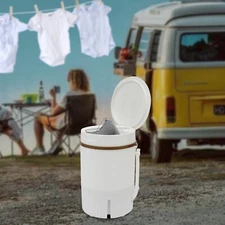 Portable Mini Washing Machine Washer with Drainage Basket Multi-Functional White