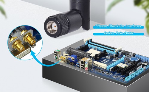 2x Dual Band WiFi Antenna RP-SMA for ASUS TP-Link Fenvi Rosewill Gigabyte Router - Picture 8 of 9