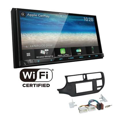 Kenwood Radio WiFi CarPlay Android Auto DAB für KIA Rio III 2011-2015 in schwarz