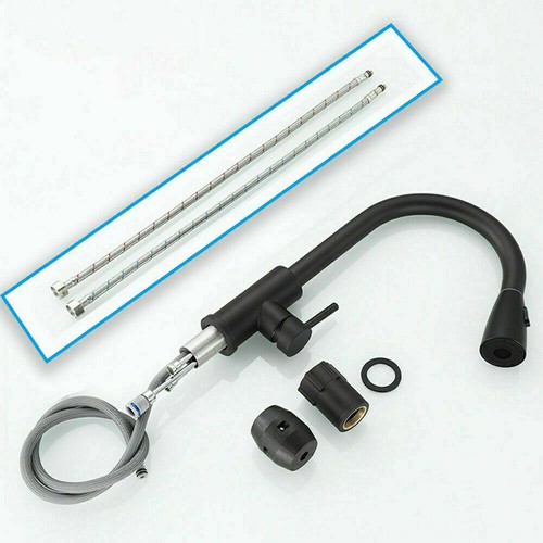 360° Kitchen Sink Mixer Taps Pull Out Spout Spray Single Lever Modern Mono Tap - Picture 9 of 25