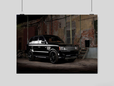 BLACK RANGE ROVER SPORT CAR POSTER LAND ROVER ART PRINT A3 A4 SIZE ...