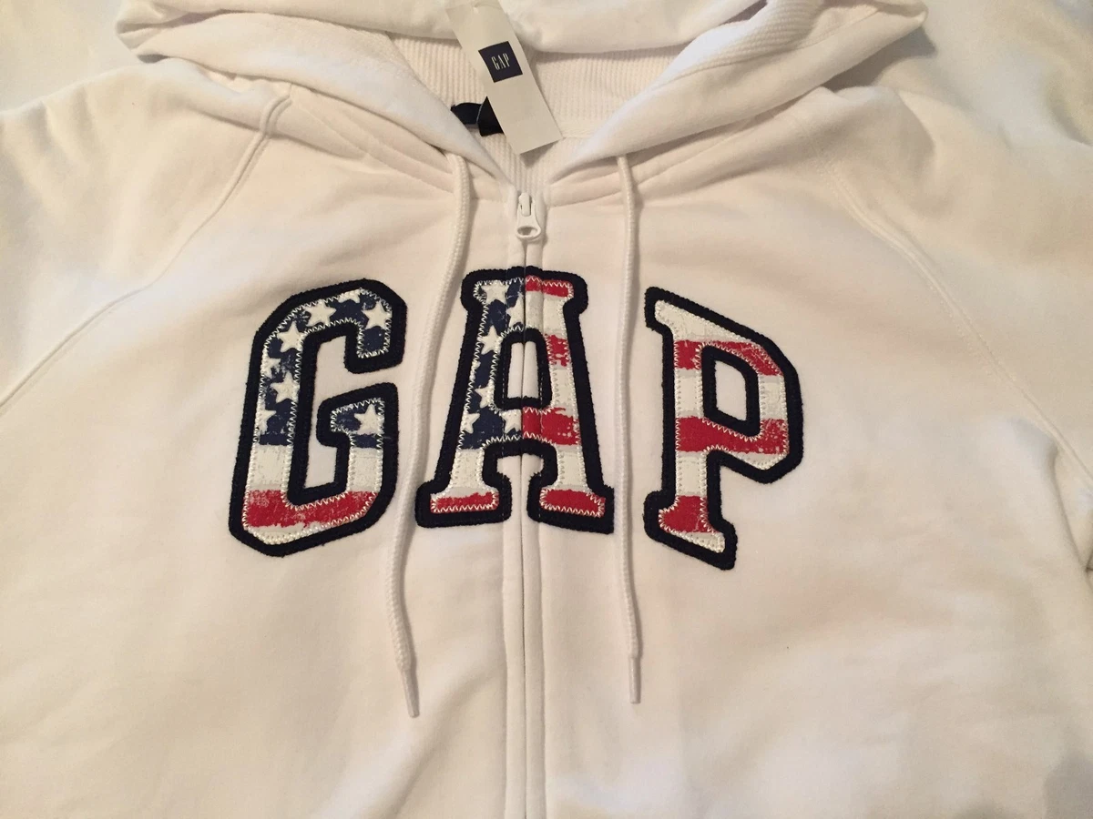 SUDADERA CON CAPUCHA GAP LOGO AMERICANA CON CREMALLERA PARA MUJER TALLAS XS 2XL NUEVA CON ETIQUETAS