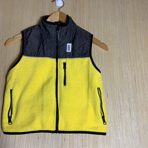 VTG Old Navy Vest Youth 4/5 Yellow Black Sleeveless Zip Up Boy's - Picture 4 of 13