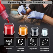 10~100X Tattoo Ink Cups Plastic Cups Pots Pigment Cosmetic Microblading Bottle