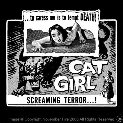 Cat Girl Sexy Panther lycanthropic Cougar Rockabilly Campy Horror Shirt NFT107