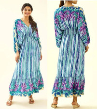 Lilly Pulitzer Alisha Midi Dress Shake Your Palm Palms vintage 80's caftan tunic