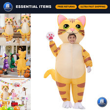 Inflatable Cat Costume for Kids - Funny Yellow Blow Up Halloween Outfit for Than