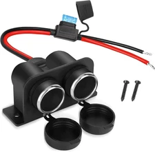 Cigarette Lighter Splitter With Waterproof Replacement Plug For Car Truck ATV RV