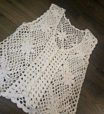 Vintage Hand Knit Crochet Vest Womens One Size Boho Cottagecore Hippie 70s