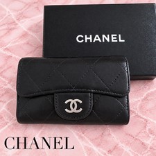 CHANEL Key Case Card Case Coco Mark Matelass Black