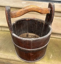 Old Vintage Rice Bucket/planter/log basket - FREE SHIPPING 